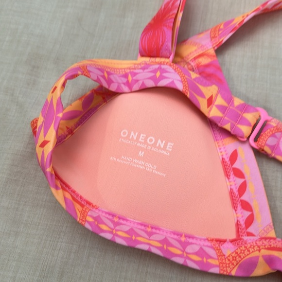 Pink Colorful Bikini Top One One Swim - Picture 4 of 4